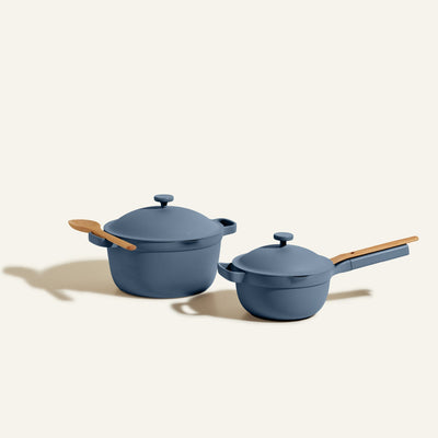Blue perfect pot non toxic nonstick dutch oven and Mini perfect pot non toxic nonstick dutch oven