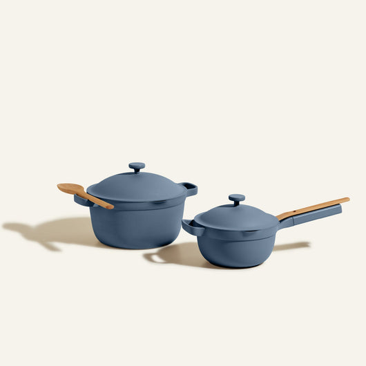 Blue perfect pot non toxic nonstick dutch oven and Mini perfect pot non toxic nonstick dutch oven