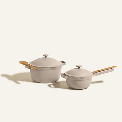 beige perfect pot non toxic nonstick dutch oven and Mini perfect pot non toxic nonstick dutch oven