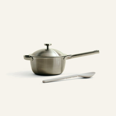 titanium pot on white background