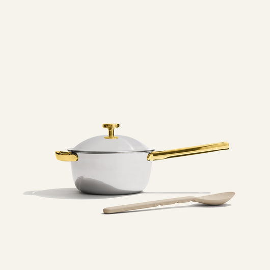 gold titanium mini perfect pot non toxic nonstick dutch oven pro with silicone spoon