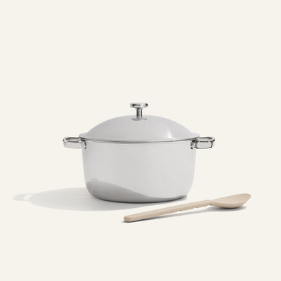chrome titanium perfect pot non toxic nonstick dutch oven pro with silicone spoon