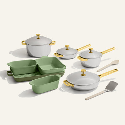 gold titanium perfect pot pro, mini perfect pot pro, mini always pan pro non toxic frying pan, always pan pro non toxic frying pan and green bakeware set with silicone spoon and stainless steel spatula